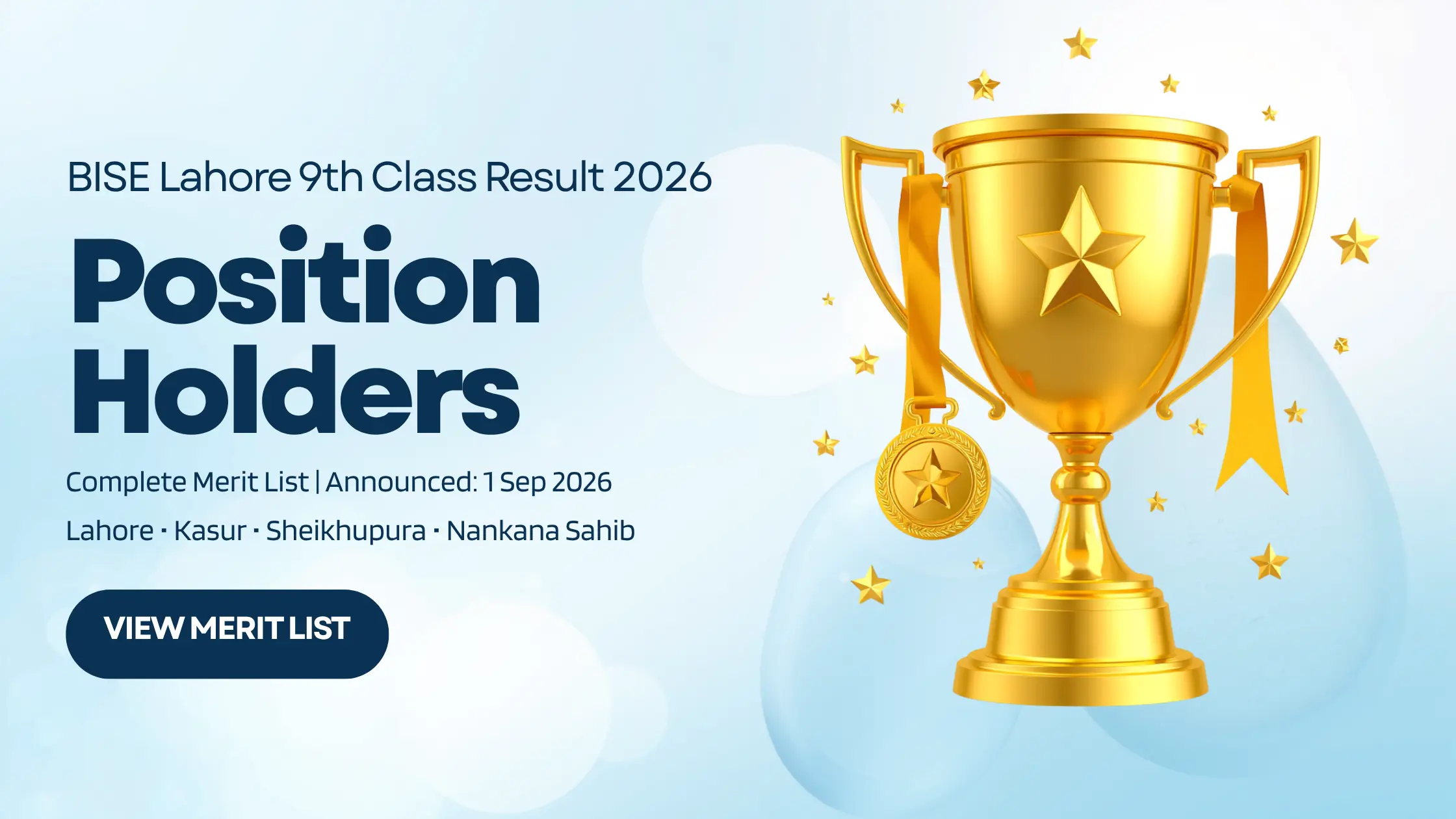 BISE Lahore 9th Class Result Position Holders 2026