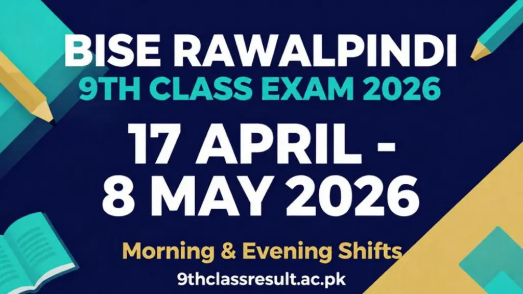 BISE Rawalpindi 9th Class Date Sheet 2026
