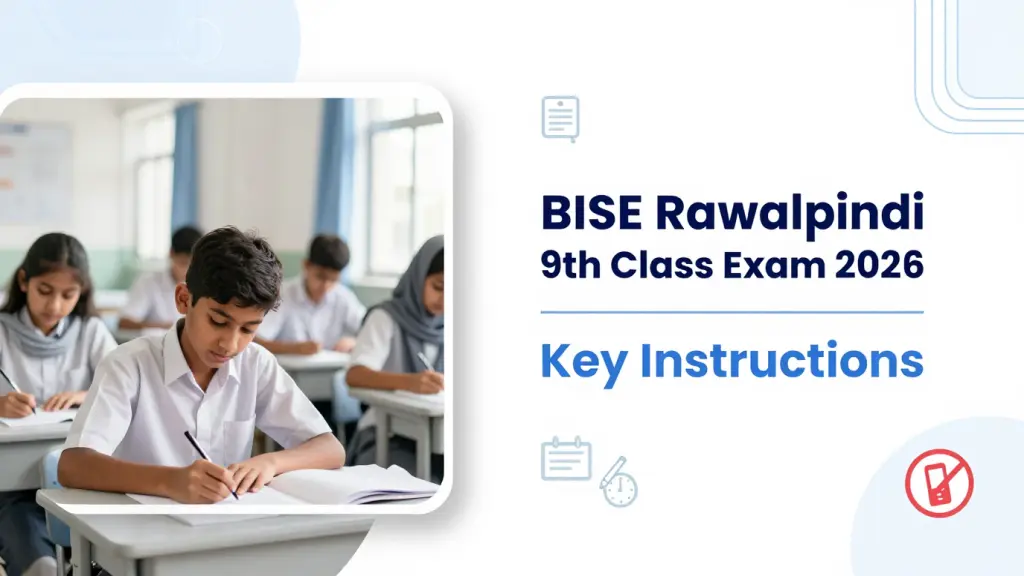 Instructions for Students Appearing in BISE Rawalpindi 9th Class Exam 2026