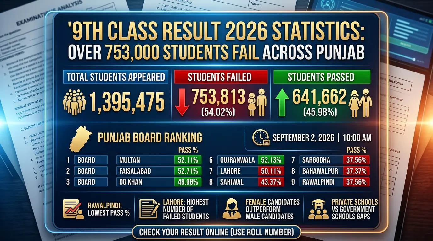 9th Class Result 2026 Statistics